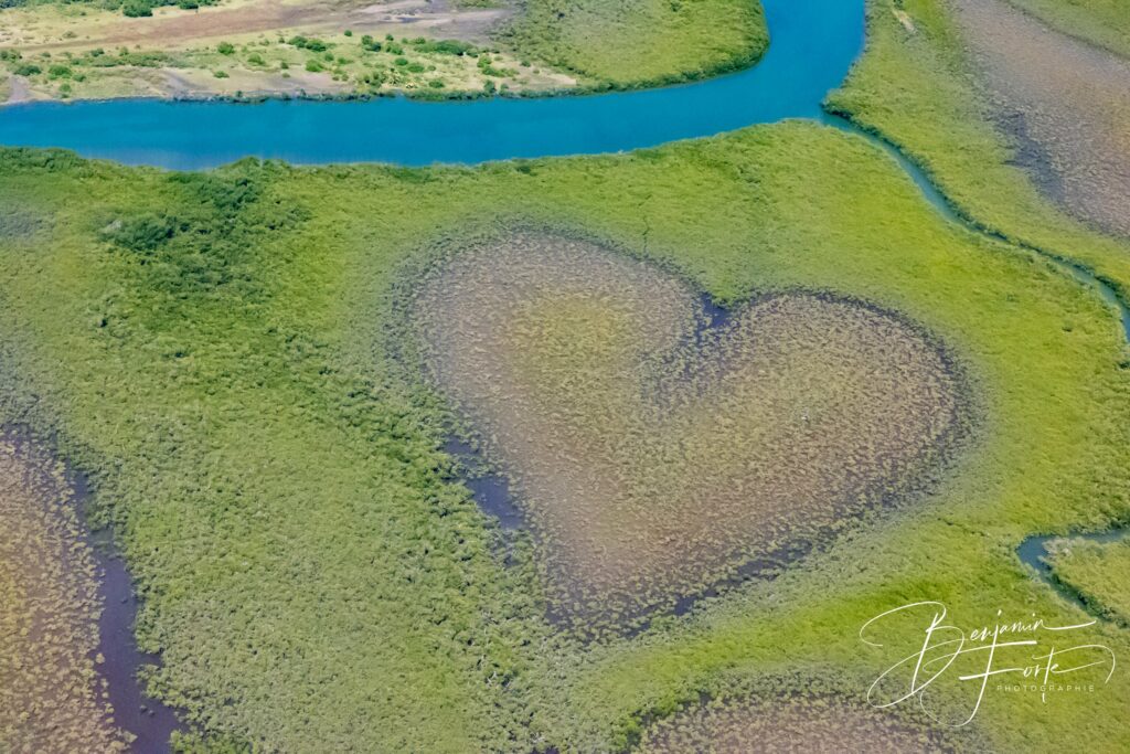 Le Cœur de Voh, clairière en forme de cœur dans la mangrove, vu du ciel en Nouvelle-Calédonie, par BFO Photographie