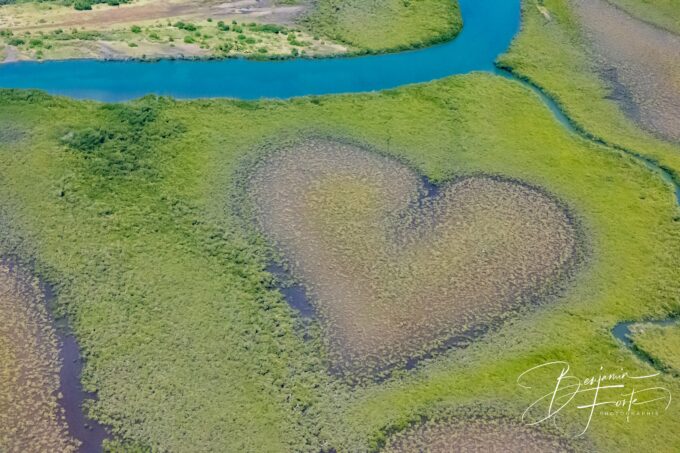 Le Cœur de Voh, clairière en forme de cœur dans la mangrove, vu du ciel en Nouvelle-Calédonie, par BFO Photographie